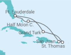 Itinerário do Cruzeiro Bahamas, Ilhas Virgens Americanas, Porto Rico - Holland America Line