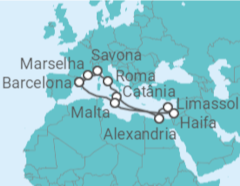 Itinerário do Cruzeiro França, Itália, Israel, Chipre, Egipto, Malta - Costa Cruzeiros