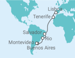 Itinerário do Cruzeiro Espanha, Brasil, Uruguai - Celebrity Cruises
