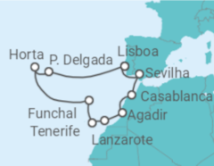 Itinerário do Cruzeiro Ilhas do Atlântico - NCL Norwegian Cruise Line