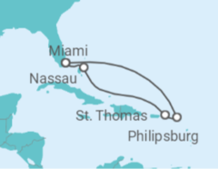 Itinerário do Cruzeiro Bahamas, Ilhas Virgens Americanas, Sint Maarten - Celebrity Cruises