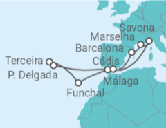 Itinerário do Cruzeiro Portugal, Espanha, França, Itália - Costa Cruzeiros