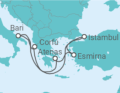 Itinerário do Cruzeiro Turquia, Grécia, Itália - MSC Cruzeiros
