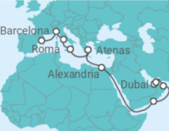 Itinerário do Cruzeiro Itália, Grécia, Egipto, Omã, Emirados Árabes - Costa Cruzeiros