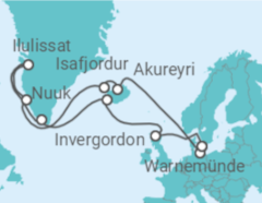 Itinerário do Cruzeiro Alemanha, Islândia, Gronelândia, Reino Unido TI - MSC Cruzeiros