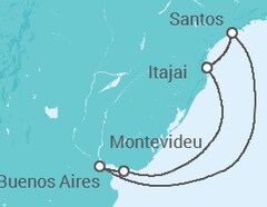 Itinerário do Cruzeiro Brasil, Uruguai, Argentina - Costa Cruzeiros
