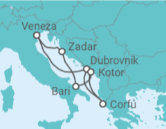 Itinerário do Cruzeiro Croácia, Grécia, Montenegro, Itália TI - MSC Cruzeiros