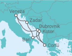 Itinerário do Cruzeiro Croácia, Grécia, Montenegro, Itália - MSC Cruzeiros
