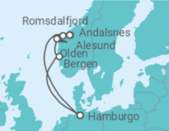 Itinerário do Cruzeiro Alemanha, Noruega - Cunard