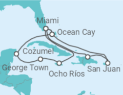 Itinerário do Cruzeiro Jamaica, Ilhas Caimão, México, EUA, Porto Rico - MSC Cruzeiros