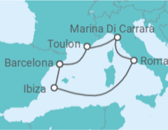 Itinerário do Cruzeiro Mediterrâneo e Roma - Virgin Voyages