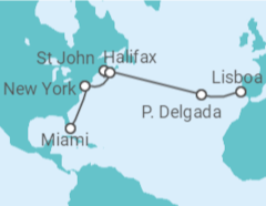 Itinerário do Cruzeiro De Lisboa a Miami - NCL Norwegian Cruise Line