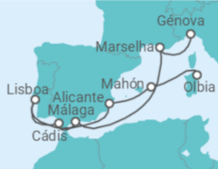 Itinerário do Cruzeiro França, Espanha, Portugal TI - MSC Cruzeiros