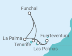 Itinerário do Cruzeiro Ilhas Canárias e Funchal - MSC Cruzeiros