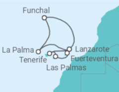 Itinerário do Cruzeiro Ilhas Canárias desde Funchal - MSC Cruzeiros