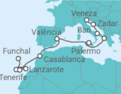 Itinerário do Cruzeiro Do Funchal a Veneza - MSC Cruzeiros