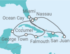 Itinerário do Cruzeiro Jamaica, Ilhas Caimão, México, EUA, Porto Rico, Bahamas TI - MSC Cruzeiros