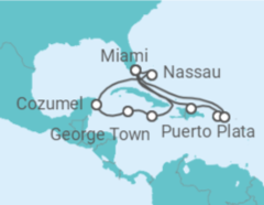 Itinerário do Cruzeiro Jamaica, Ilhas Caimão, México, Bahamas, EUA, Porto Rico, Ilhas Virgens Americanas TI - MSC Cruzeiros