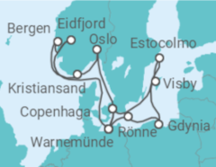 Itinerário do Cruzeiro Noruega, Dinamarca, Alemanha, Polónia, Suécia - MSC Cruzeiros