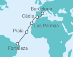 Itinerário do Cruzeiro Espanha, Cabo Verde - Costa Cruzeiros