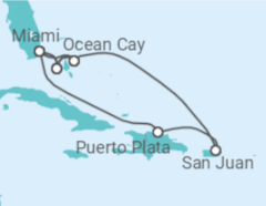Itinerário do Cruzeiro Bahamas, Porto Rico, EUA - MSC Cruzeiros