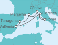 Itinerário do Cruzeiro Itália, França, Espanha - MSC Cruzeiros