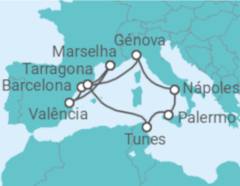 Itinerário do Cruzeiro Espanha, Itália, Tunísia TI - MSC Cruzeiros