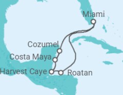 Itinerário do Cruzeiro Pérolas das Caraíbas - NCL Norwegian Cruise Line