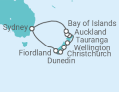 Itinerário do Cruzeiro Nova Zelândia - Princess Cruises