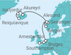 Itinerário do Cruzeiro Bélgica, Holanda, Noruega, Islândia - NCL Norwegian Cruise Line
