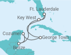 Itinerário do Cruzeiro EUA, Belize, México, Ilhas Caimão - Celebrity Cruises
