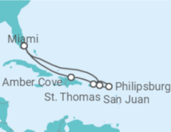 Itinerário do Cruzeiro Ilhas Virgens Americanas, Sint Maarten, Porto Rico - Carnival Cruise Line
