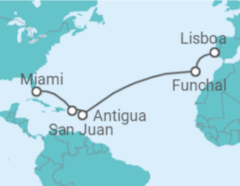 Itinerário do Cruzeiro De Lisboa a Miami - Oceania Cruises