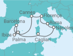Itinerário do Cruzeiro Itália, Espanha, França - NCL Norwegian Cruise Line