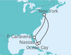 Itinerário do Cruzeiro Nova Iorque e Ocean Cay TI - MSC Cruzeiros