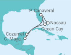 Itinerário do Cruzeiro México, EUA, Bahamas - MSC Cruzeiros