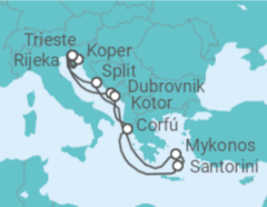 Itinerário do Cruzeiro Volta da Grécia e Croácia - NCL Norwegian Cruise Line