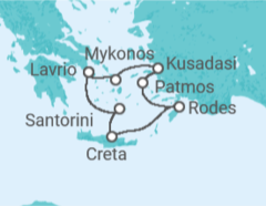 Itinerário do Cruzeiro Egeu Icónico Mini - Celestyal Cruises