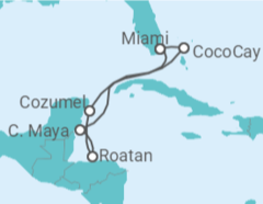 Itinerário do Cruzeiro Honduras, México - Royal Caribbean