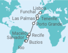 Itinerário do Cruzeiro Do Rio a Lisboa - NCL Norwegian Cruise Line