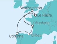 Itinerário do Cruzeiro Espanha, França - Royal Caribbean