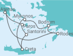 Itinerário do Cruzeiro Tesouros das Ilhas Gregas IV - NCL Norwegian Cruise Line