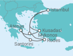 Itinerário do Cruzeiro Tesouros das Ilhas Gregas III - NCL Norwegian Cruise Line