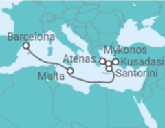 Itinerário do Cruzeiro De Barcelona a Atenas - Royal Caribbean