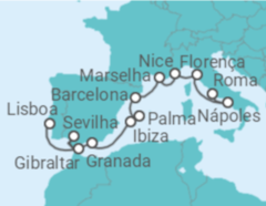Itinerário do Cruzeiro De Civitavecchia (Roma) a Lisboa - NCL Norwegian Cruise Line