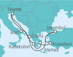 Itinerário do Cruzeiro Magia da Grécia e Turquia - MSC Cruzeiros