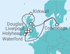 Itinerário do Cruzeiro Reino Unido, Bélgica, Holanda - Holland America Line