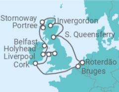 Itinerário do Cruzeiro Reino Unido, Irlanda, Bélgica - Holland America Line