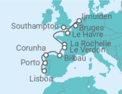 Itinerário do Cruzeiro De Southampton a Lisboa - NCL Norwegian Cruise Line