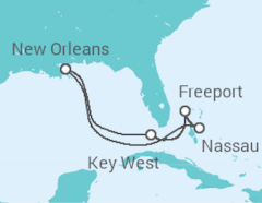 Itinerário do Cruzeiro EUA, Bahamas - Carnival Cruise Line